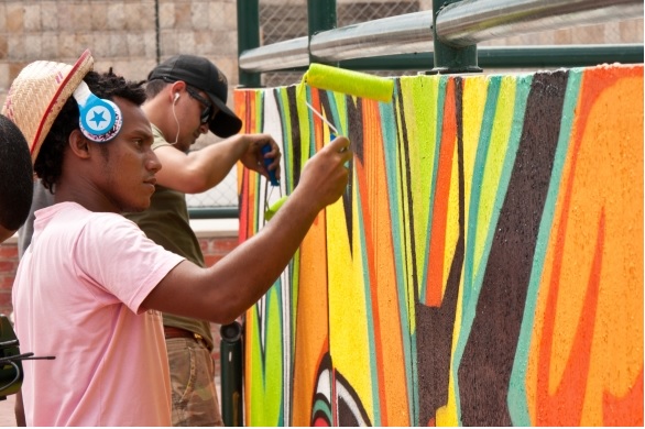 Pista de skate da Potycabana ganha cores com grafitagem